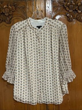 Ann Taylor No Tags Never Worn Concealed Button Front Top  Large